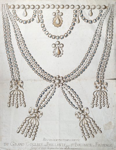 The Diamond Necklace Involved in the Affair of the Collier de la Reine, c.1785 by French School