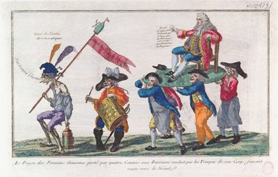 The Doyen of the Fermiers Generaux is carried by his guards towards Nothingness, 1791 by French School