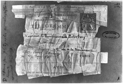 The Dreyfus Affair, 22 December 1894, telegram sent to Commandant Esterhazy by French School