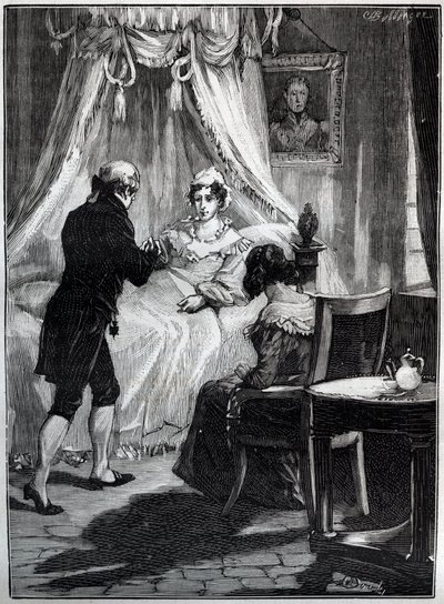 The Duchess of Berry (Marie Caroline, Princess of the Two Sicilies, Duchess of Berry) at the Fortress of Blay receives Doctor Louis Charles Deneux (Engraving) by French School