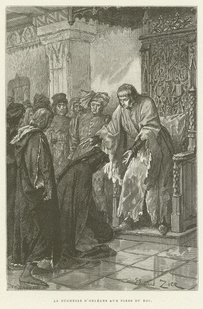 The Duchess of Orleans at the Feet of the King by French School