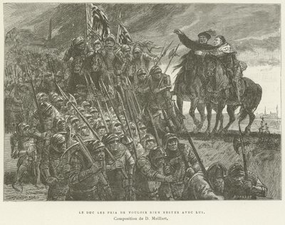 The Duke Begged Them to Remain with Him by French School