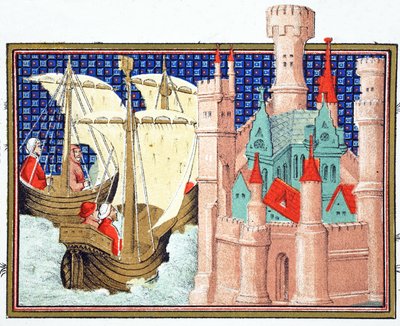 The Duke of Salisbury Arriving at Conway Castle from Ireland, Facsimile Copy from Le Prinse et Mort du Roy Richart by Jean Creton, Reprinted 19th Century by French School
