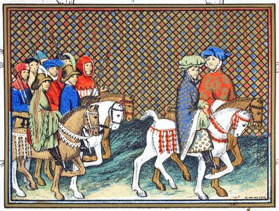 The Dukes of Exeter and Surrey Sent by Richard II from Conway Castle to Chester to Treat with the Duke of Lancaster, Facsimile Copy from Le Prinse et Mort du Roy Richart by Jean Creton, Reprinted 19th Century by French School