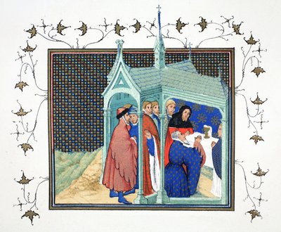 The Earl of Northumberland at High Mass in the Chapel at Conway Castle Taking His Treacherous and Fatal Oath, Facsimile Copy from Le Prinse et Mort du Roy Richart by Jean Creton, Reprinted 19th Century by French School