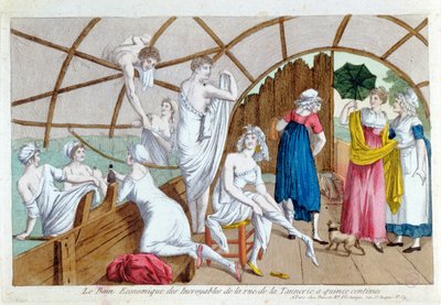 The Economical Baths of the Incroyables at Rue de la Tannerie, Paris, c.1800 by French School