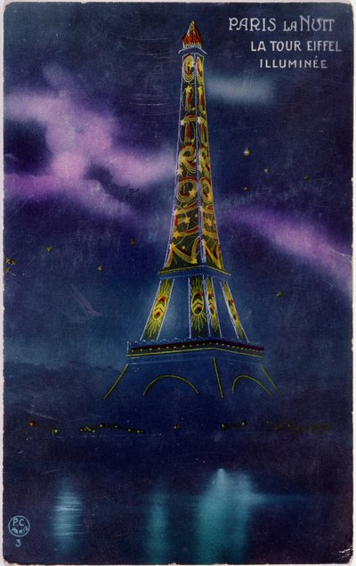 The Eiffel Tower Illuminated with the Letters 