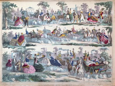 The Elegant Life in Paris - Leaving for the Bois de Boulogne, c.1860 by French School