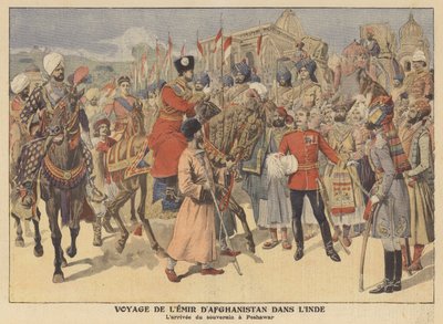 The Emir of Afghanistan arriving in Peshawar on a visit to India by French School