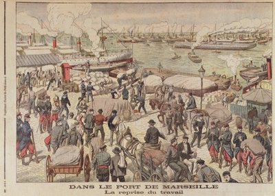 The End of the Strike in Marseille, illustration from Le Petit Journal, 23rd October 1904 by French School