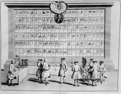 The English masonic lodges, c.1730 by French School
