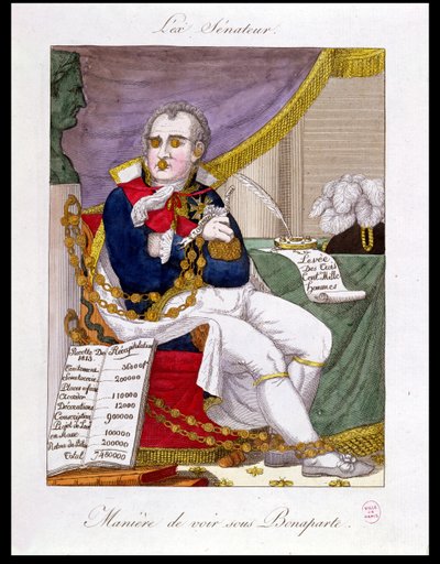 The Ex Senator, caricature of the riches and corruption under Napoleon by French School