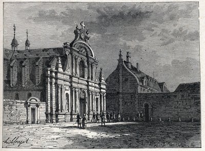 The Feuillants convent, the meeting place of the Feuillants Club, a royalist political organization during the French revolution. Engraving from 1889. Private collection by French School