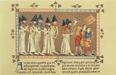 The Flagellants at Doornik in 1349, Copy of a Miniature from the Chronicle of Aegidius Li Muisis by French School