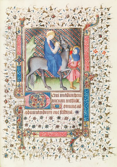 The Flight into Egypt, from the Heures dAnne de Mathefelon by French School