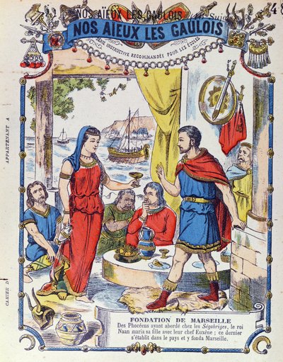 The Foundation of Marseille in 600 BC, from Nos Aieux les Gaulois by French School