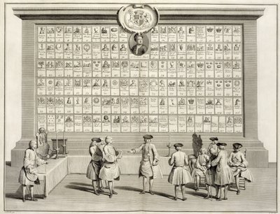 The Free Masons, with signs for the various lodges, from The Ceremonies of Religion and Custom, c.1733 by French School