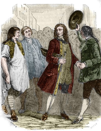 Francois-Marie Arouet dit Voltaire Returned to France After His Exile - Engraving of the 19th Century by French School