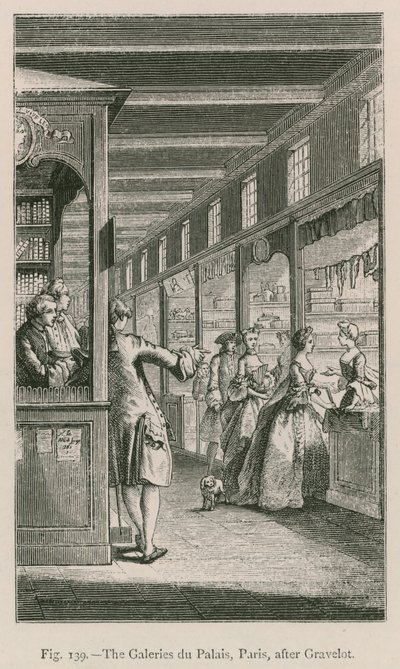 The Galeries du Palais, Paris, after Gravelot by French School