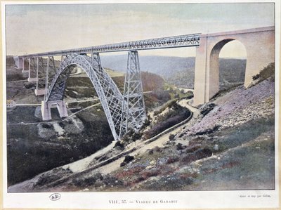 The Garabit Viaduct, built 1882-84, printed by Gillot by French School