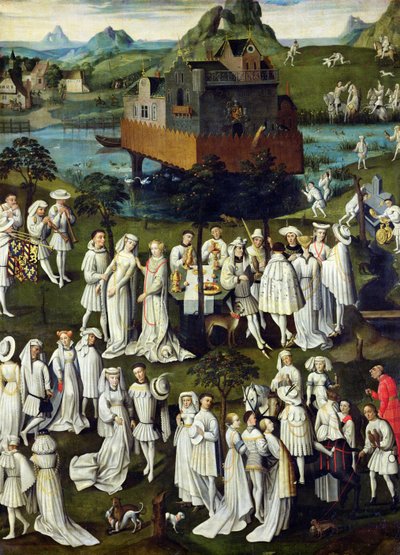 The Garden of Love at the Court of Philip the Good, in the Gardens of the Chateau de Hesdin in 1431 by French School