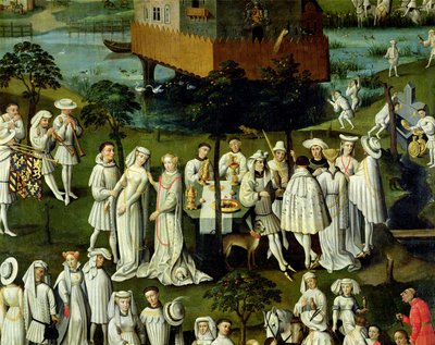 The Garden of Love at the Court of Philip the Good, in the Gardens of the Chateau de Hesdin in 1431 (detail) by French School