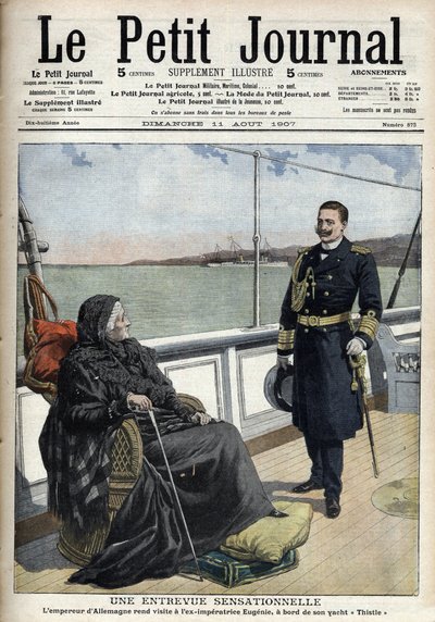 The German Emperor William II Visited the Former Imperial Eugenia on Board His Yacht Thistle by French School