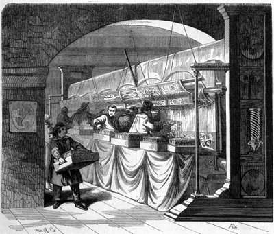 The Goblin Factory. Workshop Interior. 19th Century Engraving by French School