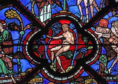 The Good Samaritan Window: Adam in the Garden of Eden by French School