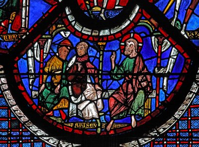 The Good Samaritan Window: Christ Telling the Parable of The Good Samaritan by French School
