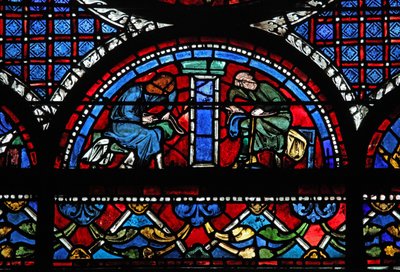 The Good Samaritan Window: The Donors - Shoemakers by French School