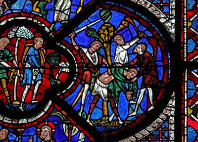 The Good Samaritan Window: Thieves Attack the Traveller by French School