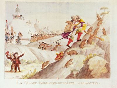 The Great Migration of the King of Marmots, 1792 by French School