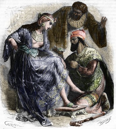 The Greek Hetaira and Courtesan Rhodope and the Psammetic Pharaoh by French School