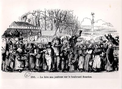 The Ham Fair on Boulevard Bourdon, Paris by French School