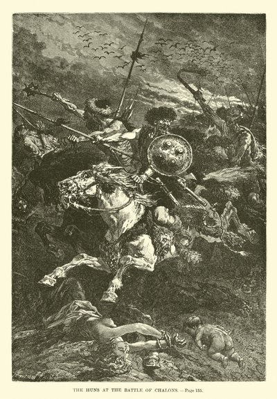 The Huns at the Battle of Chalons by French School
