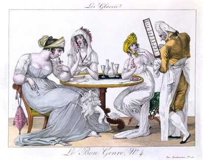 The Ice Cream, plate 4 from Le Bon Genre, Paris by French School