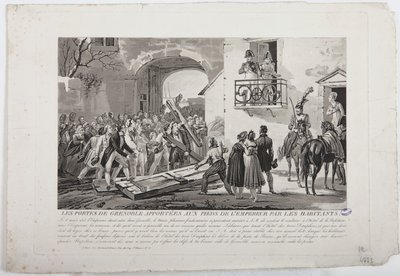 The Inhabitants Depositing the Gates of Grenoble at the Feet of the Emperor, 6th March 1815 by French School