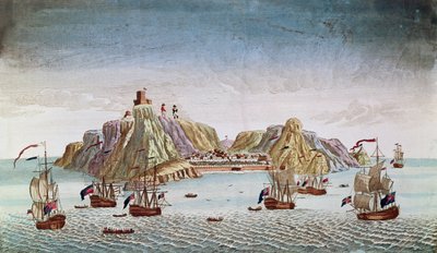 The Island of St. Helena, Place of Exile of General Napoleon Bonaparte (1769-1821) by French School
