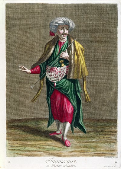 The Janissary, from the Collection of Prints of Costumes from the Levant, engraved by Philippe Simonneau by French School