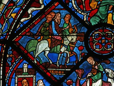 The Joseph Window: Jacob Sets Out for Egypt by French School