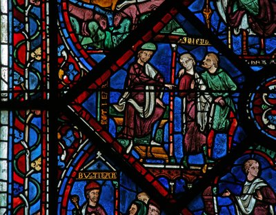 The Joseph Window: Potiphar Orders Joseph to be Thrown into Prison by French School