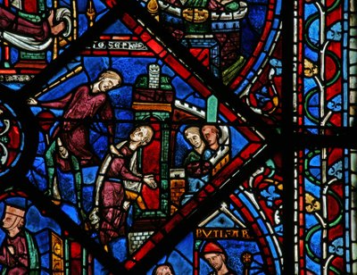 The Joseph Window: He is Thrown into Prison by French School
