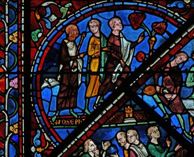 The Joseph Window: He Welcomes His Brothers by French School