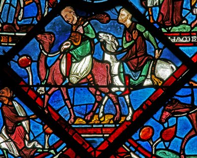 The Joseph Window: His Brothers Return from Egypt by French School