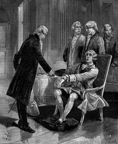 The King of Sardinia inviting the French mathematician Joseph Louis Lagrange (1736-1813) to join Frederick II the Great of Prussia in Berlin by French School