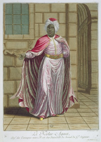 The Kislar-Agassi, from the Recueil destampes sur les Costumes du Levant, engraved by Gerard Jean Baptiste Scotin by French School