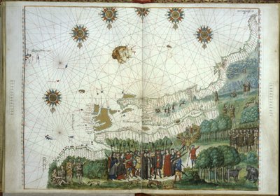 The Landing of Jacques Cartier & Colonists in Canada, 1547 by French School