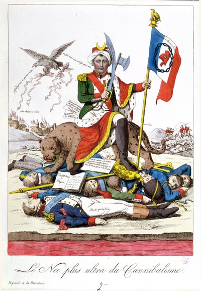 The Last Word in Cannibalism, anti-Napoleon caricature, c.1815 by French School