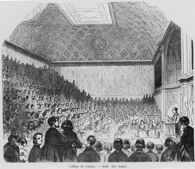 The Lecture Theatre of the College de France, from Tableaux de Paris by E. Texier, 1852 by French School